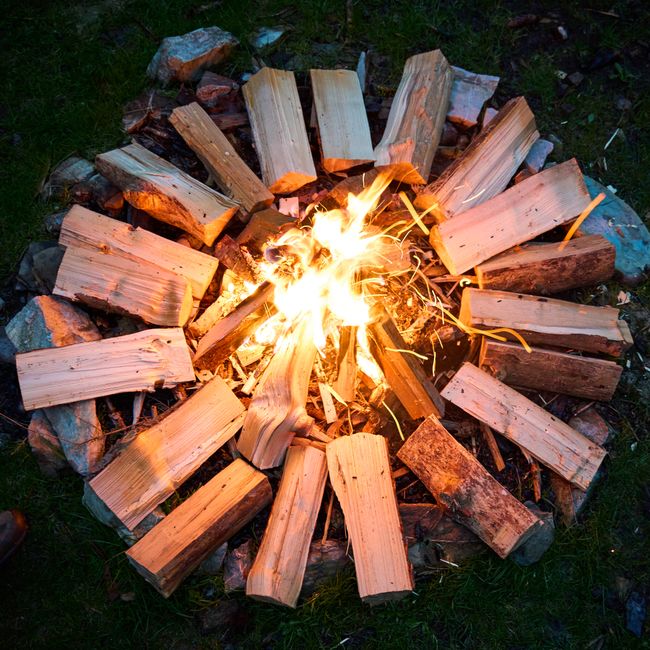 building a campfire